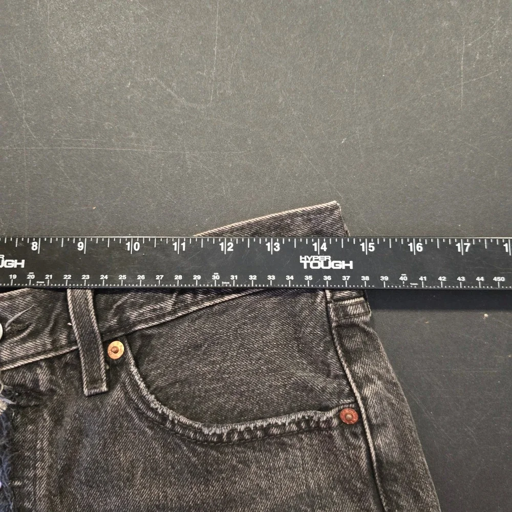 Levis‎ 501 Original High Rise Button Fly Black Denim Cut Off Shorts Womens 27